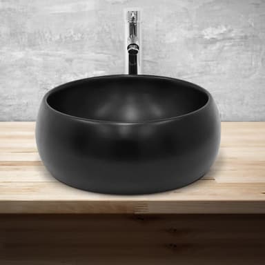 ECD Germany Tvättställ Ø 400 x 350 mm runt, keramik, vitt