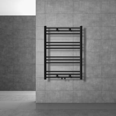 Badrumsradiator Sahara 750x800 mm svart matt LuxeBath