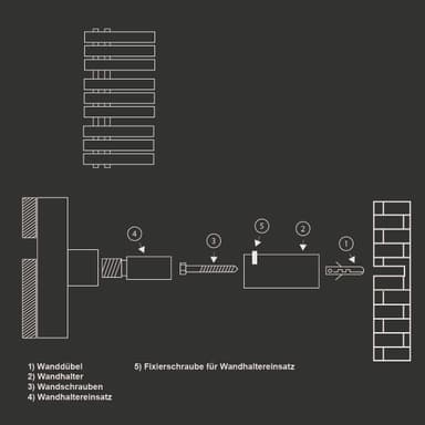 Installationsmaterial radiator installationsbeslag antracit
