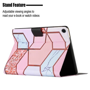 SKALO Samsung Tab A9 Marmor Fodral - Rosa