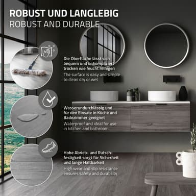 4,5 m² Click vinylgolv Hickory 4,2 mm grått PVC-laminat