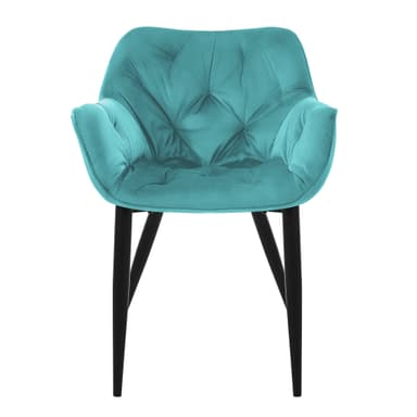 ML-Design Matstol, set om 2, petrol, metallben