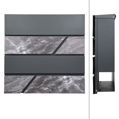 Brevlådan 37x36,5x11 cm antracit/svart marmor stål ML-Design