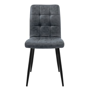 Matstolar 4 st med antracit konstläderklädsel med metallben ML-Design