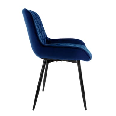 ML-Design uppsättning med 4 matstolar - mörkblå - retrostil