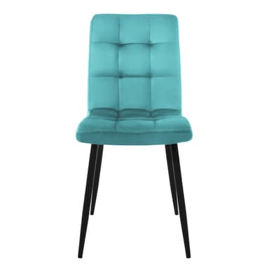 Matstol 4 st set petrol sammet med metallben ML-Design