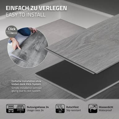 PVC-vinylgolv Ek Windswell Hickory med 4,2 mm klicksystem
