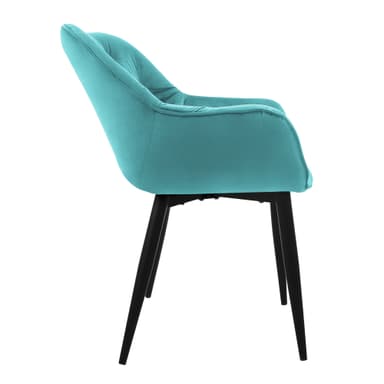ML-Design Matstol, set om 2, petrol, metallben