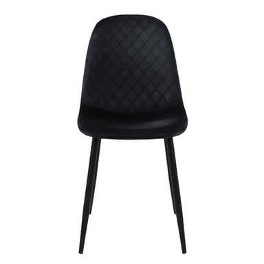 Matstol 4 delar svart sammetsklädsel med metallben ML-Design