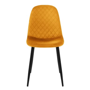 Matstol set om 4 st senapsgul med metallben ML-Design