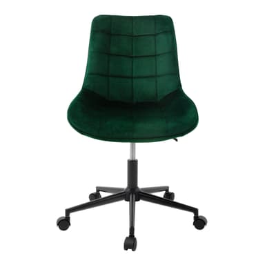 Kontorsstol grön med sammetsklädsel och metallram ML design