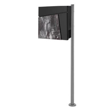 Brevlåda 37x36,5x11 cm antracit/svart marmorlook stål ML-Design