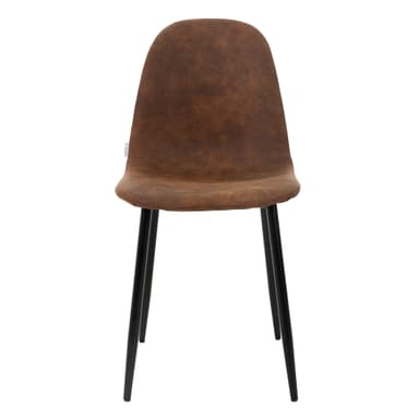 ML-Design 4 matstolar med ryggstöd, bruna med metallben