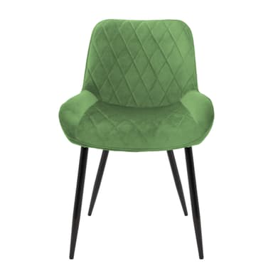 ML-Design 4 matstolar, med rygg och armstöd, grön sammet