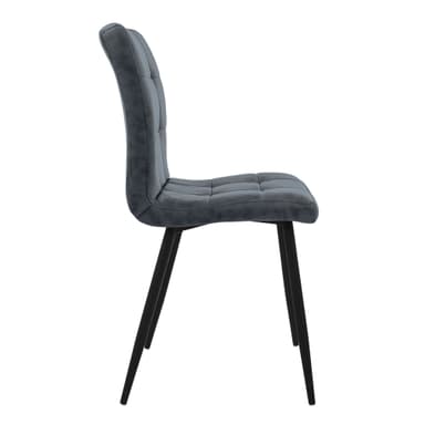 Matstolar 4 st med antracit konstläderklädsel med metallben ML-Design
