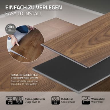 6 m² Click vinylgolv ek 4,2 mm brunt PVC-laminat