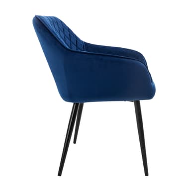 ML-Design 2 matstolar med armstöd och ryggstöd, mörkblå