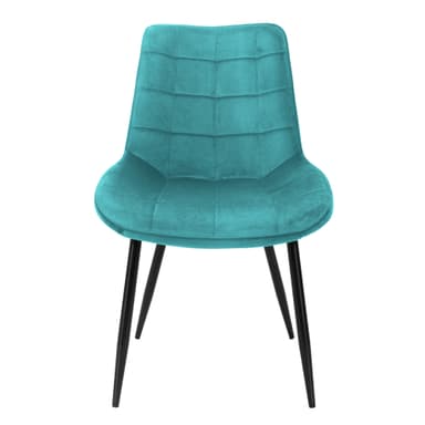 2 matstolar med ryggstöd, petrolfärgad sammet ML-design