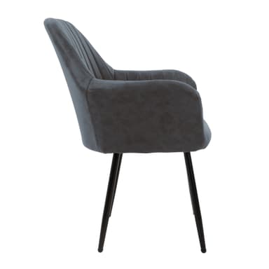 ML-Design 2x Matstolar med ryggstöd och armstöd, antracit