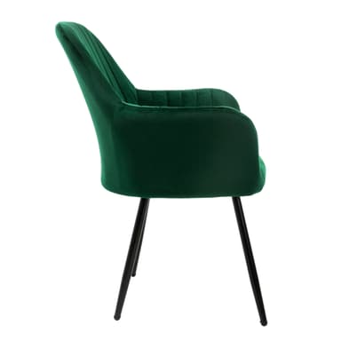 ML-Design uppsättning om 2 matstolar, grön, sammetslook