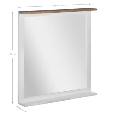 WOMO-DESIGN väggspegel Xi'an 80x76cm, rektangulär, natur/vit