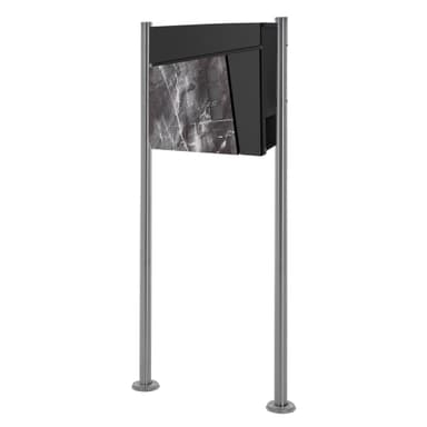 Postbox med piedestal 37x36,5x11 cm antracit/svart marmor-look