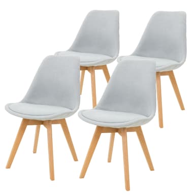 ML-Design 4 matstolar med ryggstöd, grå