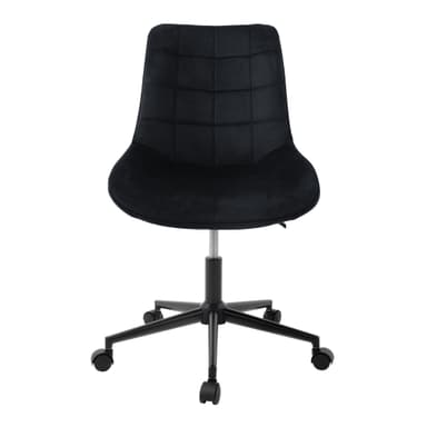 Kontorsstol med hjul svart sammetsklädsel och metallram ML design