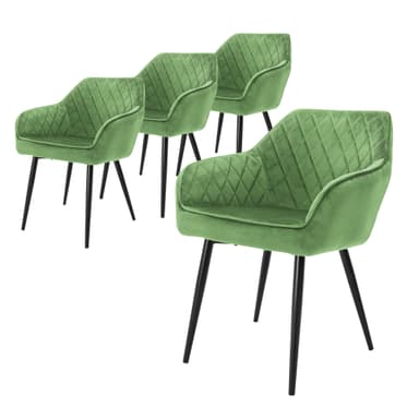 ML-Design Set 4x matstolar - salvia grön - modern stil