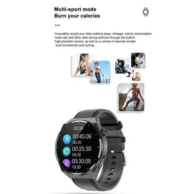 Smart klocka med puls, sömnmonitor, stegräknare IP68 Svart