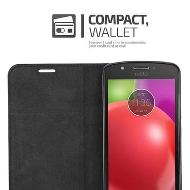 Skal Motorola MOTO E4 PLUS Plånboksfodral (Svart)