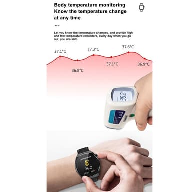 Smart klocka med puls, sömnmonitor, stegräknare IP68 Svart