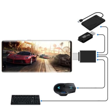 USB C USB 3.1 adapter aluminiumlegering Svart