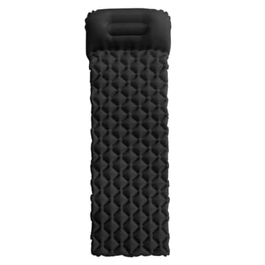 Liggunderlag uppblåsbart för camping TPU/nylon Svart
