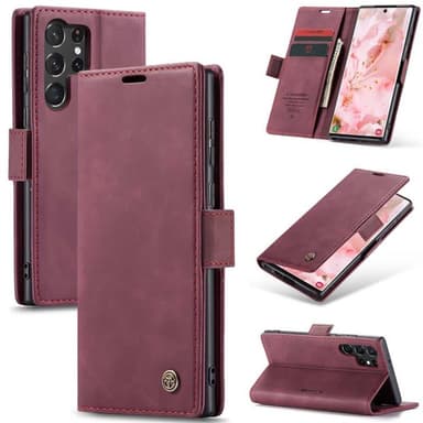 CaseMe Smart Magnet FlipCase Samsung Galaxy S24 Ultra - Vinröd