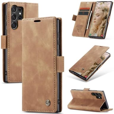 CaseMe Smart Magnet FlipCase Samsung Galaxy S24 Ultra - Brun