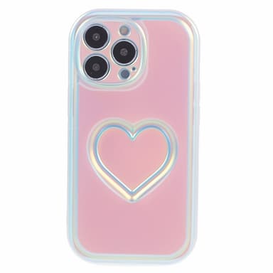 För iPhone 15 Pro Fodral Skal TPU 3D Heart Shape - Flerfärgad