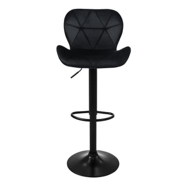Barstol 2 st. svart sammetsklädsel, 59-79cm ML-Design