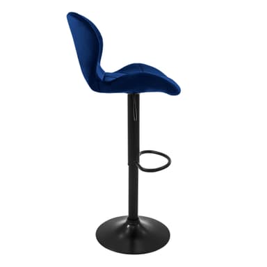 Barstol 2 st. blå sammetsklädd, 59-79cm ML-Design