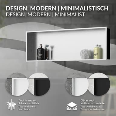 Duschkar 90x30 cm silver rostfritt stål LuxeBath