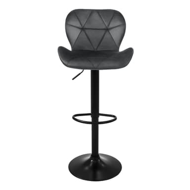 Barstol 2 st. grå sammetsklädd, 59-79cm ML-Design