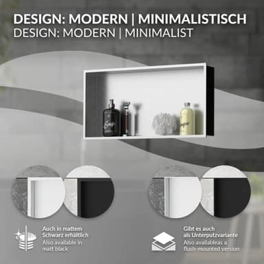 Duschbricka 60x30 cm silver rostfritt stål LuxeBath