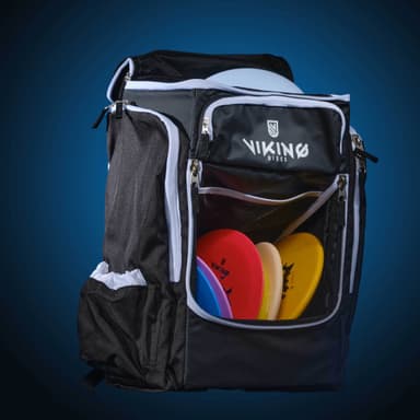 Viking Discs Tour Bag frisbeegolf ryggsäck - Svart/vit