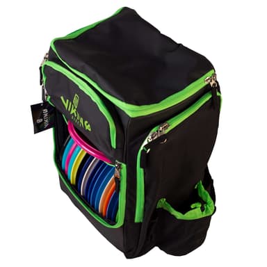 Viking Discs Tour Bag frisbeegolf ryggsäck - Svart/Lime