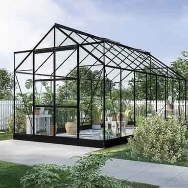 Lykke Växthus Hybrid 11,3m2, svart