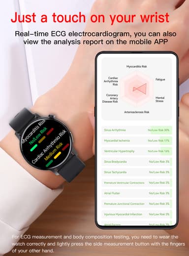 INF Smart klocka med EKG-puls, blodsyre, blodsocker, sömnmonitor Klock