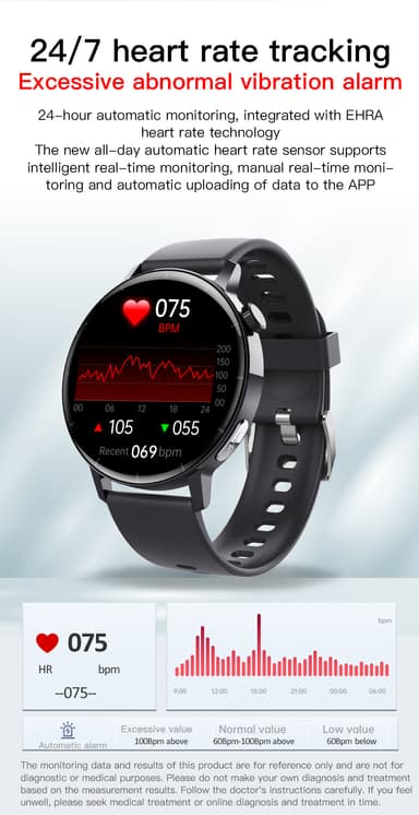 INF Smart klocka med EKG-puls, blodsyre, blodsocker, sömnmonitor Klock