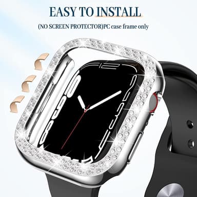 2-pack fodral med skärmskydd för Apple Watch iWatch 3 silver 44 mm