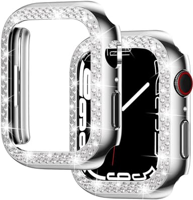 2-pack fodral med skärmskydd för Apple Watch iWatch 3 silver 44 mm