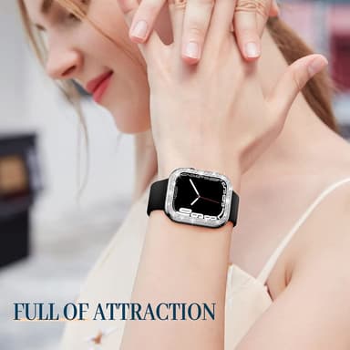 2-pack fodral med skärmskydd för Apple Watch iWatch 3 silver 44 mm